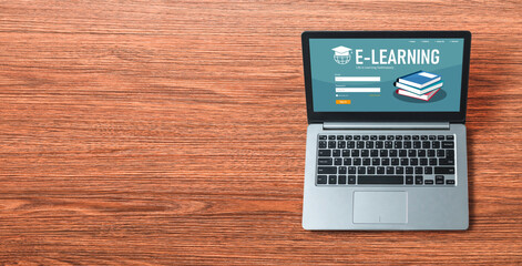 e-learning website with modish sofware for student to study online on the internet network