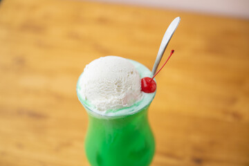 Wall Mural - cream-soda, japanese style melon flavored soda with ice cream