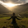 © NesliHunFoto - Woman Meditating On Mountain Art Graphic