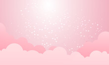 Vector Valentine Theme With Hearts In Pink Sky