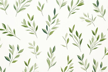 Wall Mural - green leaves on white background