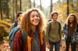 © MVProductions - Diverse group of teenagers hiking and enjoying nature, a group of young friends exploring the great outdoors, embracing an active lifestyle in nature