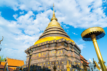 beautiful architecture at Pra That Lampang Luang in Thailand