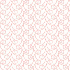 Seamless vector pink and white ornament. Modern wavy background. Geometric modern pattern