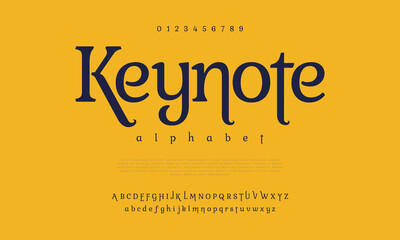 Keynote creative vintage alphabet font. Digital abstract moslem, futuristic, fashion, sport, minimal technology typography. Simple numeric vector illustration