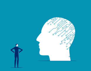 Business of future vision. Business artificial intelligence technology vector concept