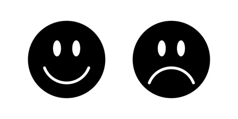 Wall Mural - happy and sad smiley icon