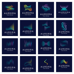 aurora logo design icon illustration vector template