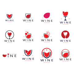 Wine logo design template.vector illustration of icon-vector