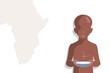 © Bayu - african hunger kid holding a bowl copy space