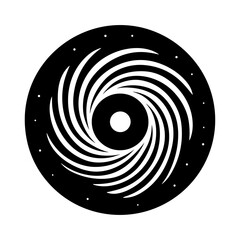 Black hole spiral space logo black silhouette svg vector