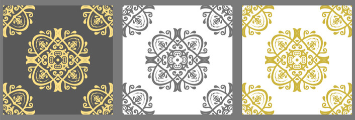 Sticker - Set of classic seamless vector patterns. Collection of orient ornaments. Classic vintage backgrounds. Orient patterns