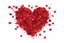 Red Heart Made Of Petals