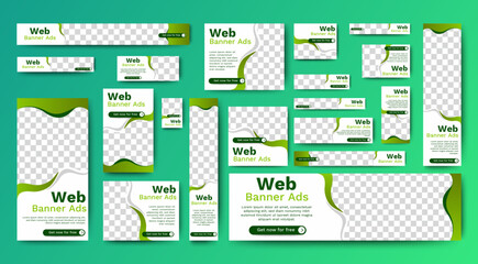 set of promotion kit banner template design with modern and minimalist concept user for web page, ad