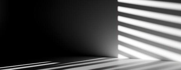 White room with shadow and sunlit. Generative AI