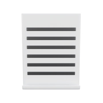 3d white sheet of paper document office with strokes logo icon. management efficient work on project plan concept, assignment and exam, work solution render illustration. isolated transparent png