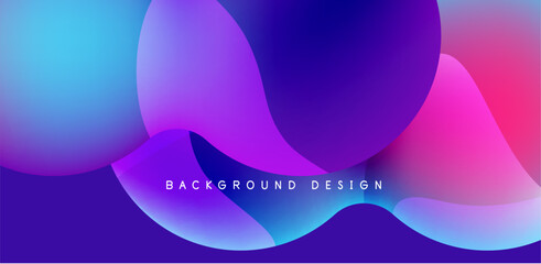 Poster - Bright abstract background glossy shiny circle and sphere composition. Minimalist geometric vector Illustration For Wallpaper, Banner, Background, Card