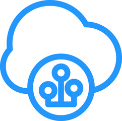 Poster - clean outline style cloud icon