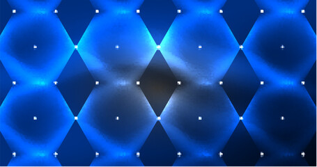Poster - Neon hexagon background. Hi-tech design for wallpaper, banner, background, landing page, wall art, invitation, prints, posters