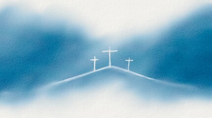 Wall Mural - cross drawings for background religious concept illustration Can be applied to media and design work.