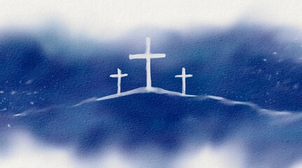 Wall Mural - cross drawings for background religious concept illustration Can be applied to media and design work.