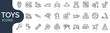 © SkyLine - Set of outline icons related  to children toys. Linear icon collection. Editable stroke. Vector illustration