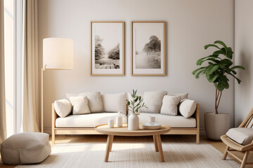 Wall Mural - Scandinavian style living room. AI Generated