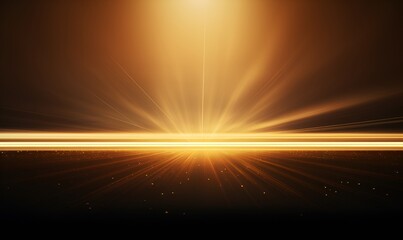 Wall Mural - Abstract golden light lens flare background