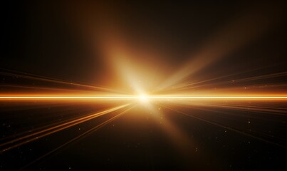 Wall Mural - Abstract golden light lens flare background