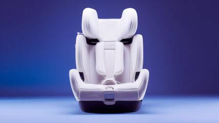 Wall Mural - White car seat model with solid color background, simple, Clean background. AI Generated