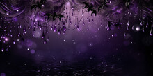 Purple And Black Glitter Halloween Background. AI Generated