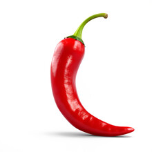 Red Hot Chili Pepper Isolated On Transparent And White Background, Png
