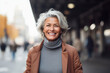 © wolfhound911 - Happy attractive mature woman in the city . AI Generated