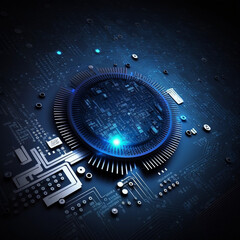 Abstract technology background. big data concept circuit board and code. generative AI