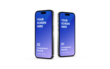 Wall Mural - smartphone mockup space gray | fully editable file, replaceable screen, separated shadow and backgro