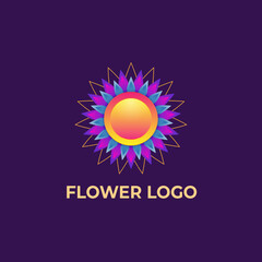 Poster - flower gradient logo type design.wordmark logo