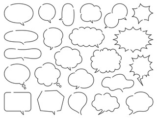 Wall Mural - スキマのあるシンプル吹き出しセット_ベクターイラスト