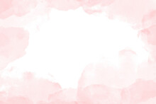 Watercolor Pink Background. Watercolor Background With Clouds