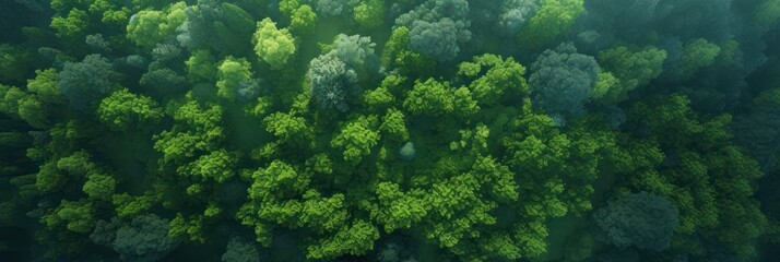 Wall Mural - Sun shining through the trees banner and wallpaper background. Generative AI