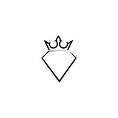 Sticker - Diamond and crown logo design isolated on white background