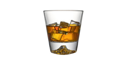 Wall Mural - ice cube whiskey glass isolated on white background whiskey on the rocks PNG elements