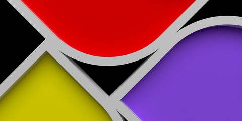 Poster - Volumetric colored surfaces as a background. Place for text.