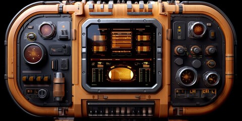 Futuristic HUD screen data hologram. Generative AI