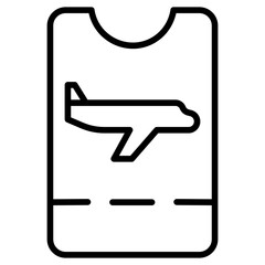 Poster - Outline flight ticket icon