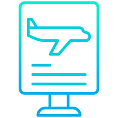 Poster - Outline gradient Flight Information icon