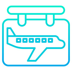 Poster - Outline gradient airport sign board icon