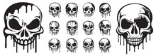 Human Skulls Vector Illustration Silhouette Shapes