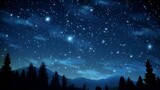 Fototapeta Na sufit - a starry night sky over trees