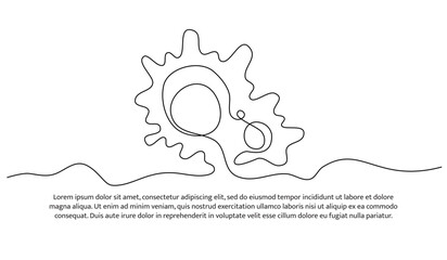 Wall Mural - Virus one continuous line design. Decorative elements drawn on a white background.