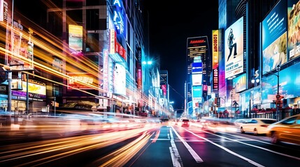 Wall Mural - Times Square street at night